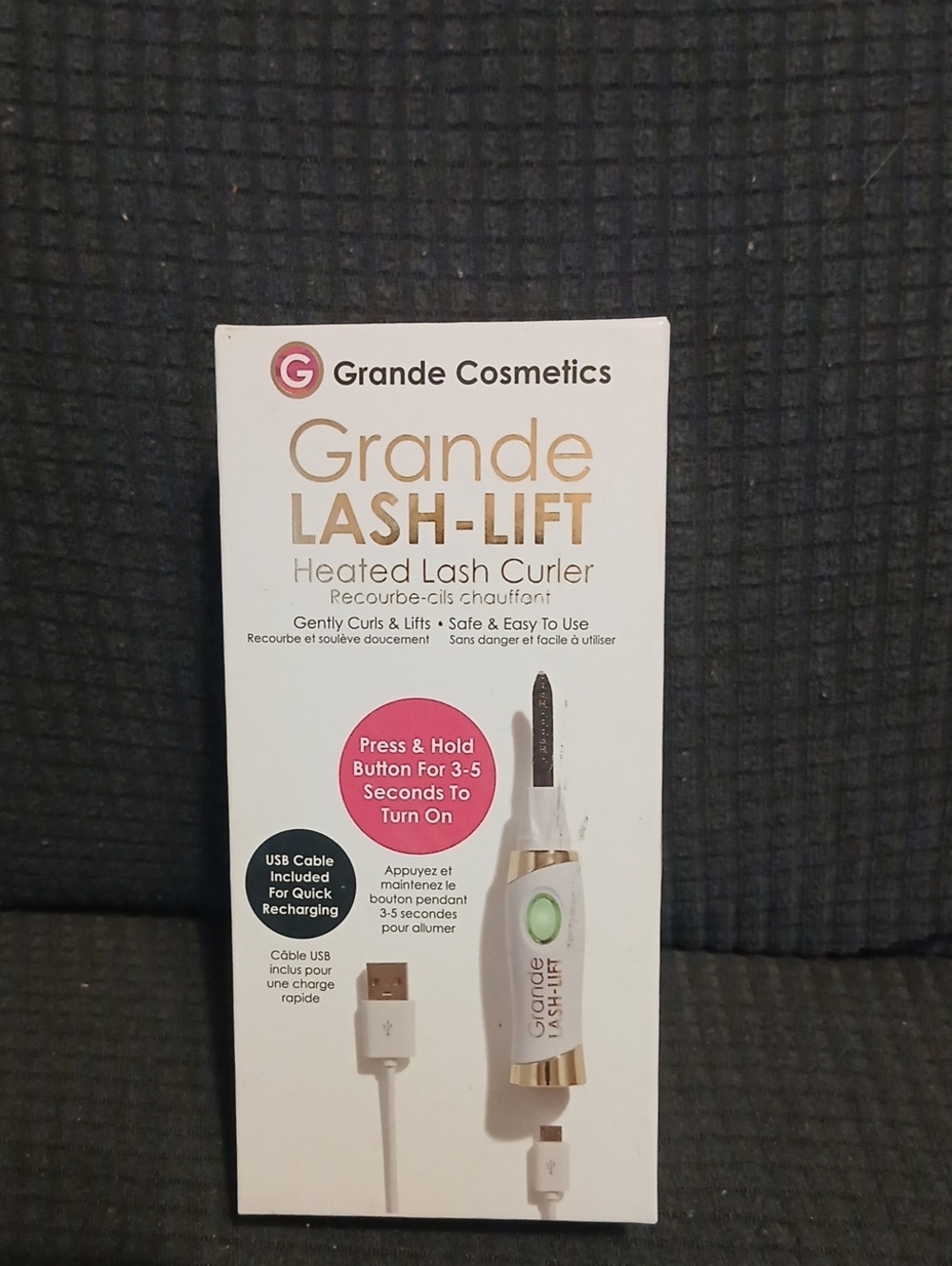 Grande Cosmetics Heated Lash Curler - White & Gold